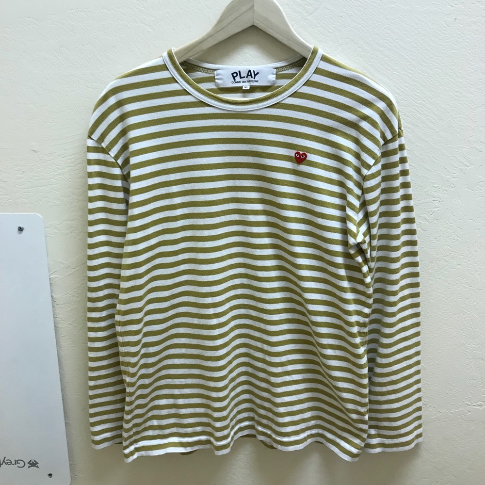 Cdg play long sleeve striped t